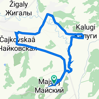 От улица 9-й Пятилетки 9, Майский до улица 9-й Пятилетки 9, Майский