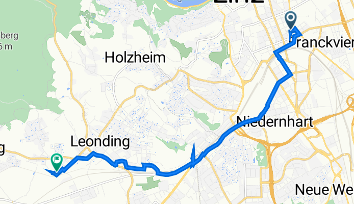 Kantstraße 10–16, Linz nach Krumbachweg 12, Leonding