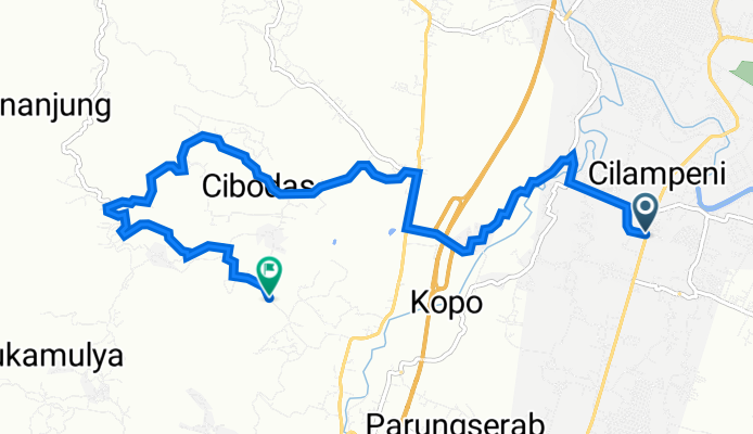 2H43+5XJ, Kecamatan Katapang to Cimareme Pareng, Kecamatan Kutawaringin