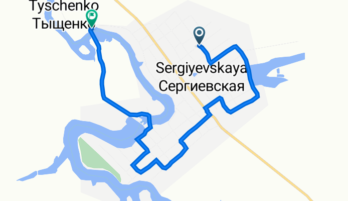 Маршрут на Береговая улица, Корено́вский район