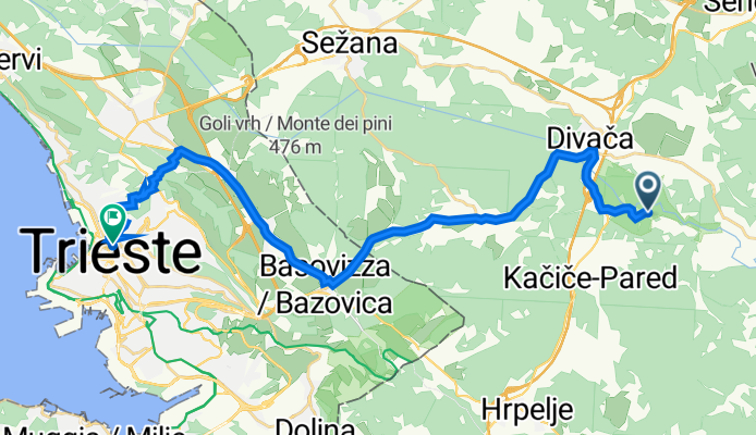 940 6 to Via Pierluigi da Palestrina 2A, Trieste