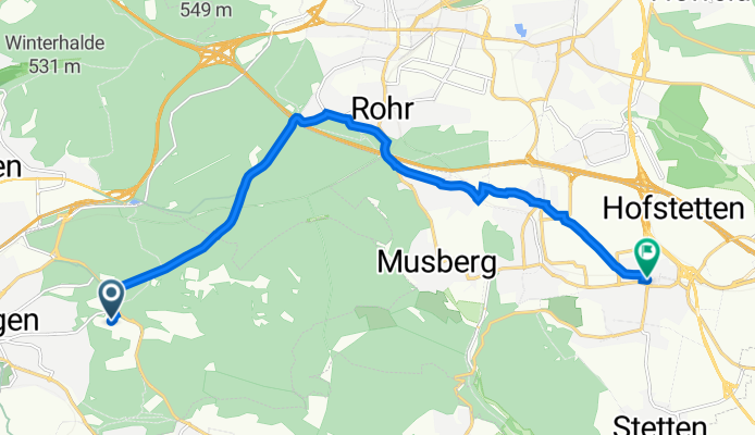 Hennenbühl, Böblingen to Lehmgrubenweg 2–12, Leinfelden-Echterdingen