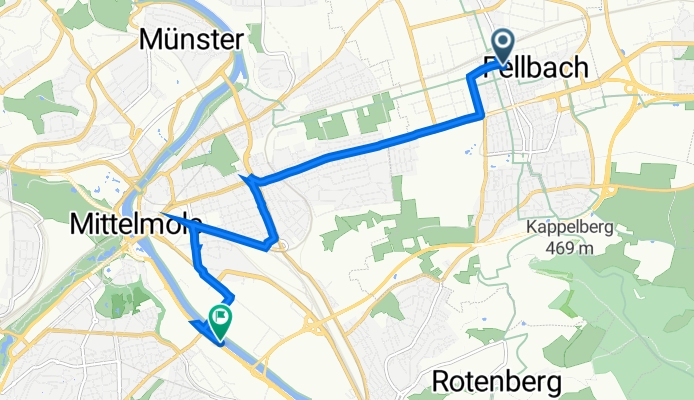 Bahnhofstraße 148, Fellbach nach B14, Stuttgart