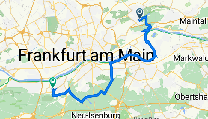 Von Bergen-Enkheim nach Niederrad (über Oberrad)