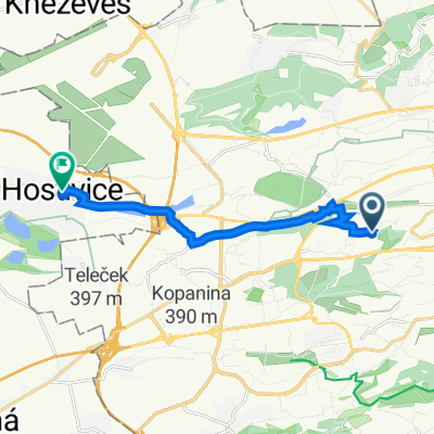 Pod Kotlářkou 1152/5, Praha 5 до Potoční 24, Hostivice