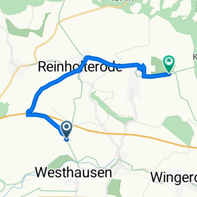 Straße ohne Straßennamen, Bodenrode-Westhausen nach Steinbach