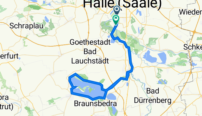 Rattmannsdorfer Weg 34, Halle (Saale) nach Kaiserslauterer Straße 75, Halle (Saale)