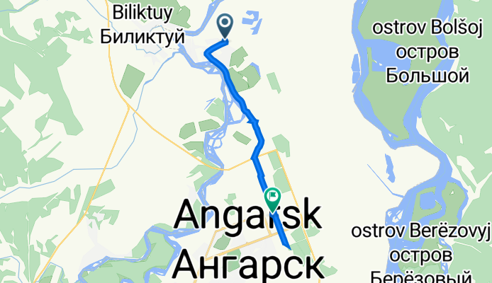 От Первомайская улица 31, Ангарск до 107-й квартал 14, Ангарск