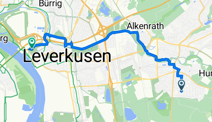 Dillinger Straße 5, Leverkusen nach Westring 3, Leverkusen