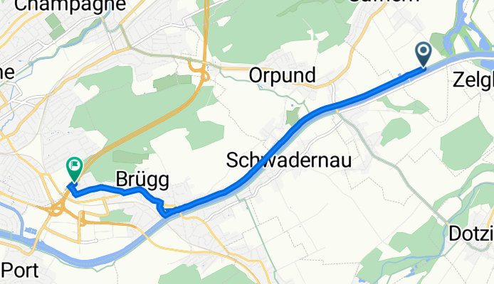 Aareweg, Safnern nach Eichenweg 9, Brügg BE