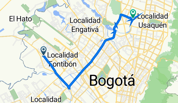 De Calle 17 110 - 54, Bogotá a Calle 128c 54c-10, Bogotá