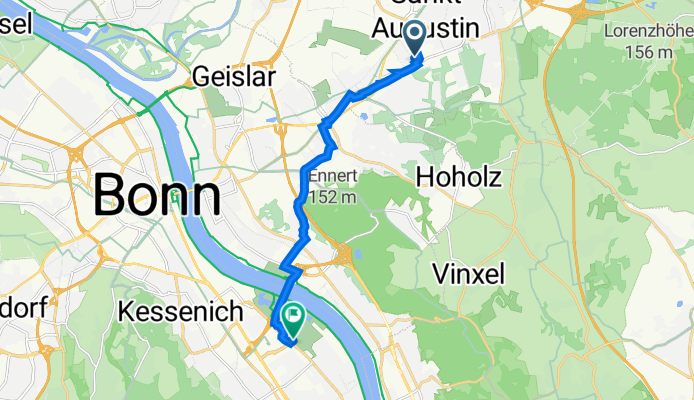 Berliner Straße 41, Sankt Augustin nach Ludwig-Erhard-Allee 10, Bonn
