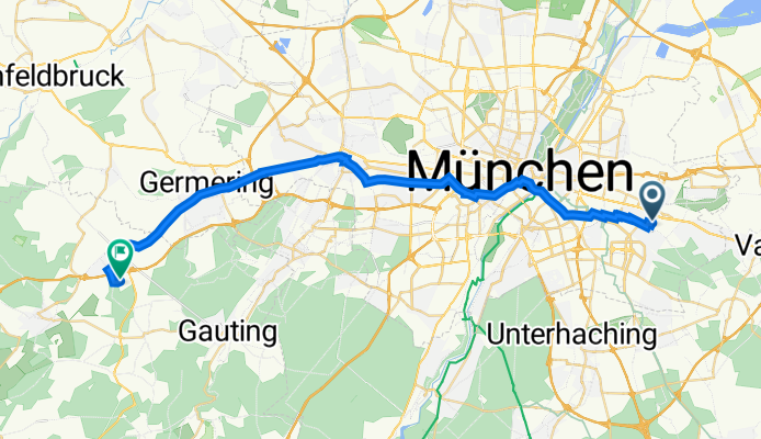 Haffstraße 112, München nach Dornierstraße 23, Gilching