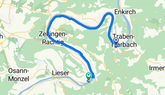 Mittelstraße 19, Traben-Trarbach nach Nikolausufer 11, Bernkastel-Kues