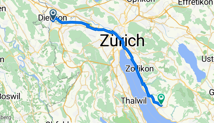 Zürcherstrasse 46A, Dietikon to Langackerstrasse 95, Herrliberg
