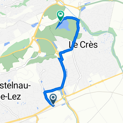 540 Route de Nîmes, Castelnau-le-Lez à GR 653 Voie d'Arles d'Arles à Montpellier, Le Crès