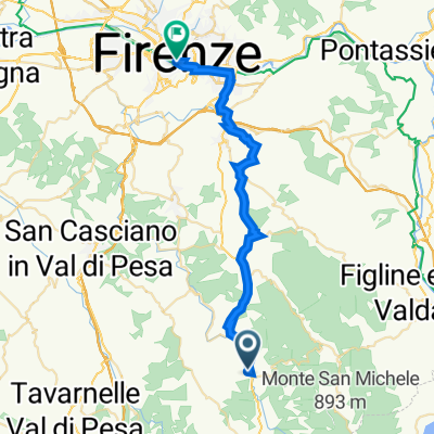 Via di Colognole 1, Greve in Chianti to Piazzale degli Uffizi 4, Florence