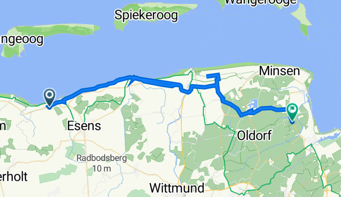 Strengeweg 1, Esens nach Wüppelser Altendeich 16, Wangerland