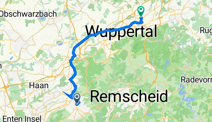 Goerdelerstraße 50, Solingen nach Oststraße 40, Wuppertal