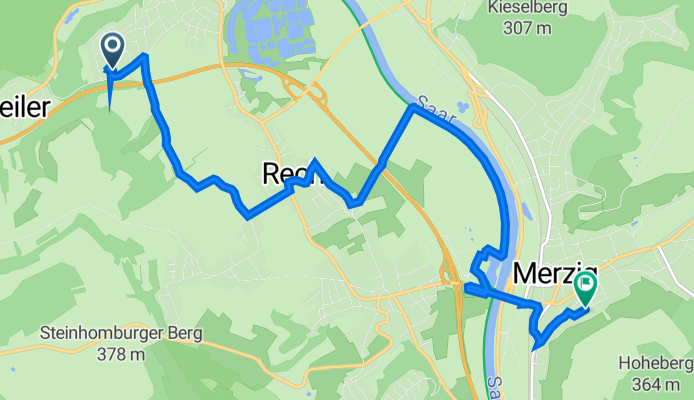 Haardter Weg 30E, Merzig nach Ernst-Thiel-Straße 22, Merzig