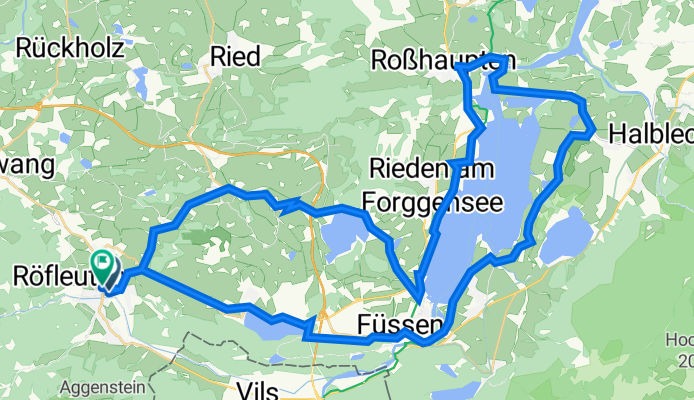 Pfronten Füssen Forggensee ca 60km