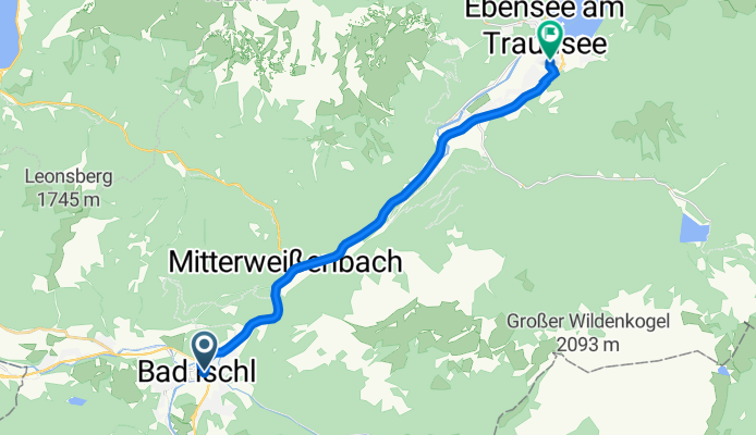 Bahnhofstraße 8, Bad Ischl to Pfaffingstraße, Ebensee am Traunsee