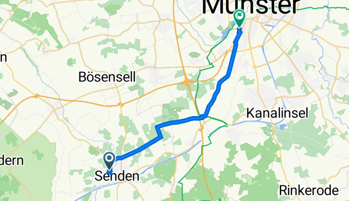 Holtruper Stiege 6, Senden nach Von Stauffenberg Straße 2, Münster