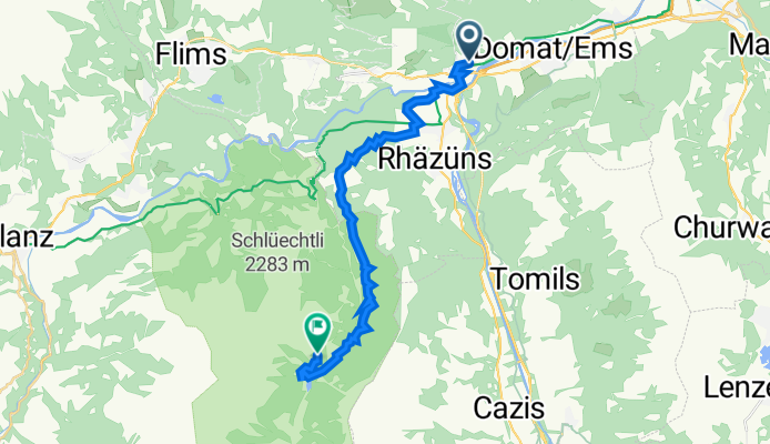 Caldairastrasse 34, Tamins nach Versam