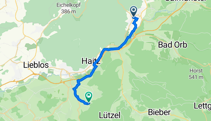 Gelnhäuser Straße 1-5, Wächtersbach nach Eckertsstraße 8, Linsengericht