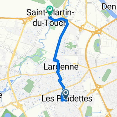 9 Place des Pradettes, Toulouse à 2 Rue René Sentenac, Toulouse