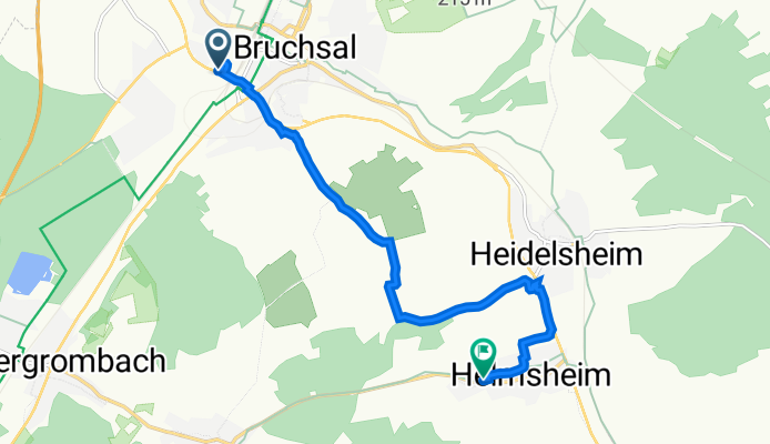 Am Viehmarkt 1, Bruchsal nach Bei der Sägmühl 7, Bruchsal