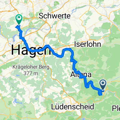 Friedenstraße 1, Werdohl nach Neue Straße 30, Herdecke