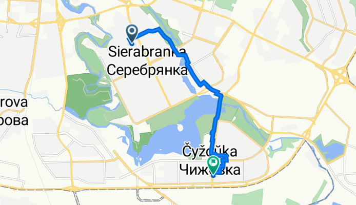 Маршрут в улица Ташкентская 4, Минск