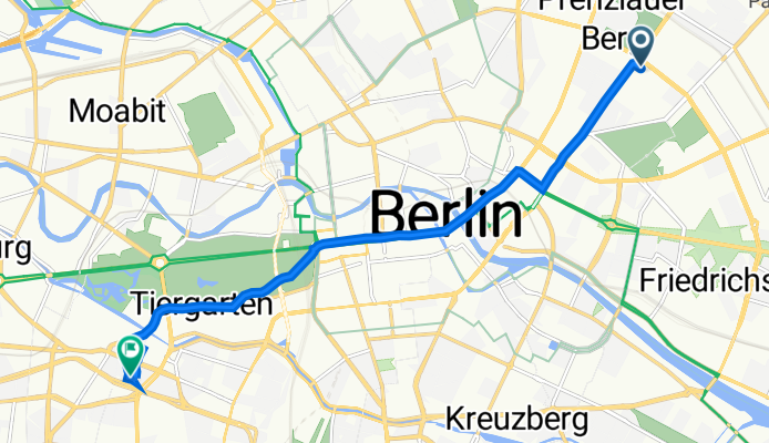 Dietrich-Bonhoeffer-Straße 29, Berlin nach Bayreuther Straße 39, Berlin