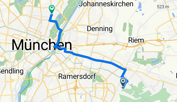 Friedenspromenade 7, Munich to Münchner Freiheit 2, Munich