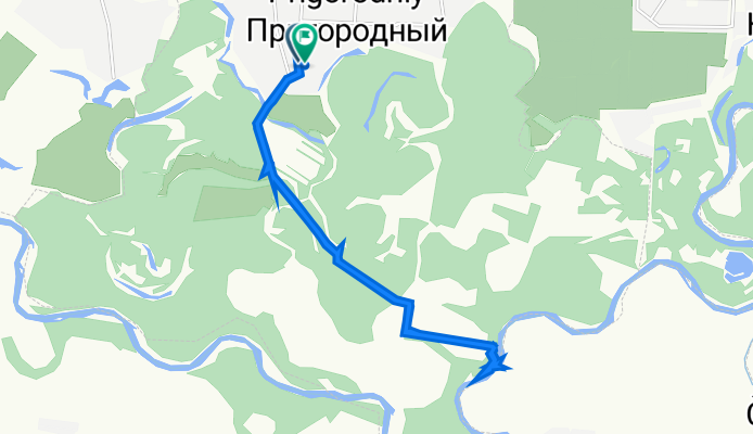 От Студенческая улица 14, Пригородный до Студенческая улица 11, Пригородный