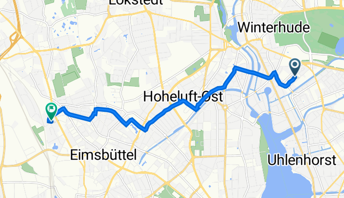 Heidberg 35, Hamburg nach Wolffstraße 7, Hamburg