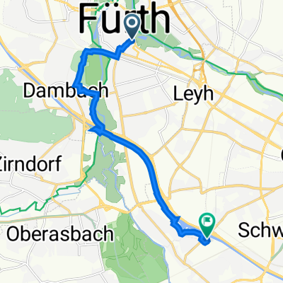 Friedrichstraße 1, Fürth nach Südwestpark 56, Nürnberg