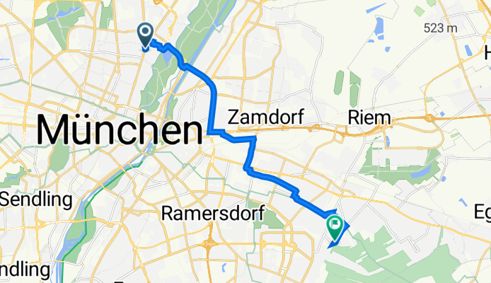 Feilitzschstraße 1, Munich to Friedenspromenade 7, Munich