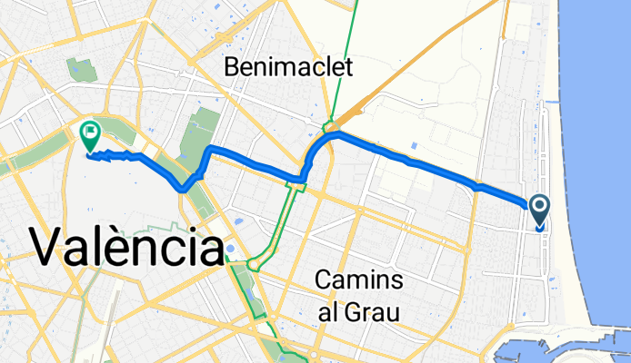 Carrer d'Eugènia Viñes, 225, València to Carrer del Doctor Chiarri, 6, València