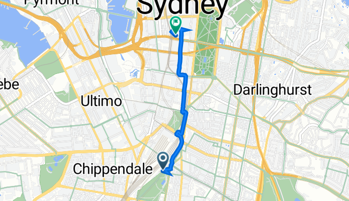 101 Chalmers St, Chippendale to 2 Park St, Sydney