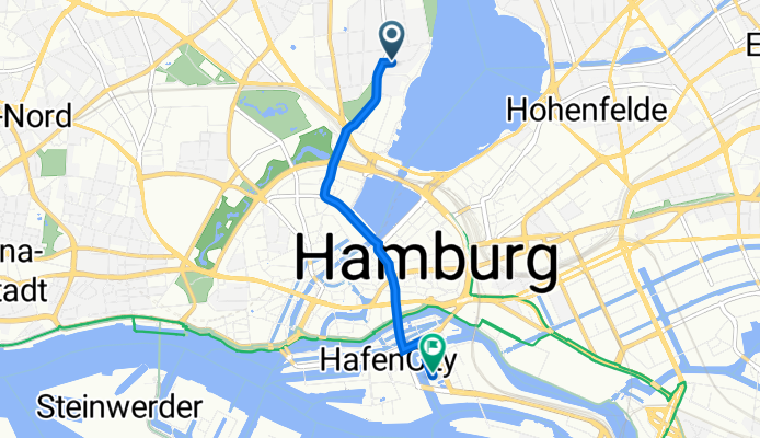 Badestraße 6, Hamburg nach Hongkongstraße 8, Hamburg