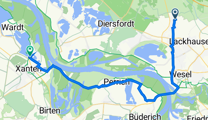 FeuerdornstraĂźe 79, Wesel nach SalmstraĂźe 30, Xanten