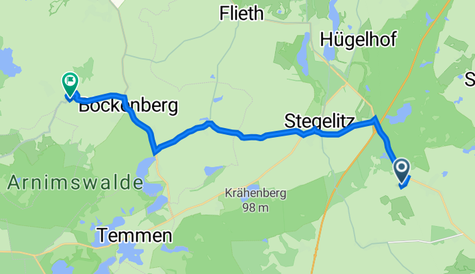 Straße zum Bahnhof 5, Angermünde nach Ort Friedenfelde 4, Gerswalde