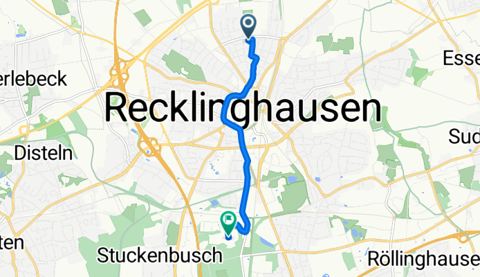 Johann-Sebastian-Bach-Straße 21, Recklinghausen nach Am Stadion 1, Recklinghausen