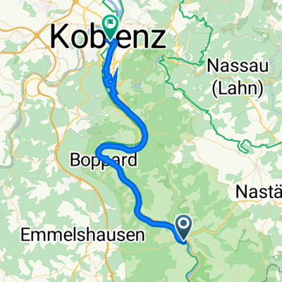 Heerstraße 82, Sankt Goar nach Julius-Wegeler-Straße 9, Koblenz