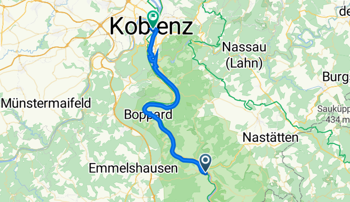 Heerstraße 82, Sankt Goar nach Julius-Wegeler-Straße 9, Koblenz