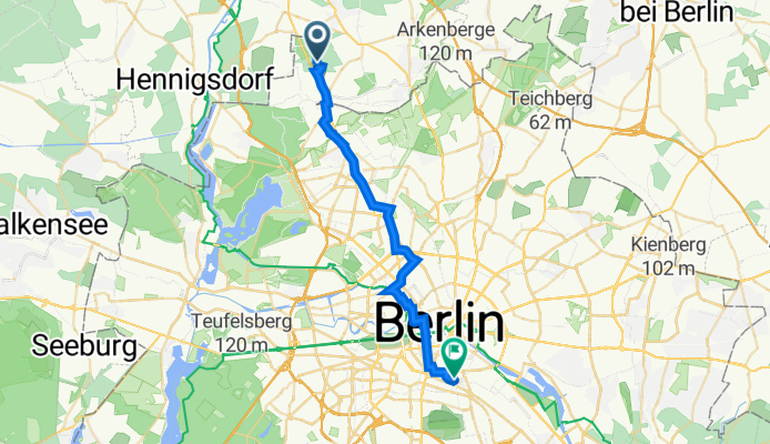 Wildkanzelweg 27, Berlin nach Planufer 77, Berlin