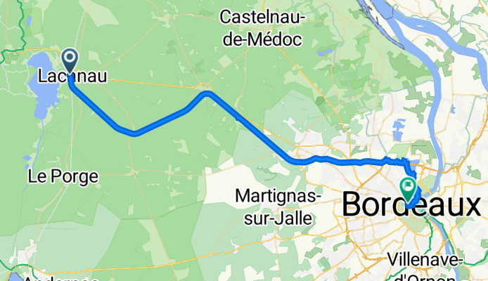 19 Chemin de la Craste, Lacanau to 129 Rue de l'Abbé de l'Épée, Bordeaux