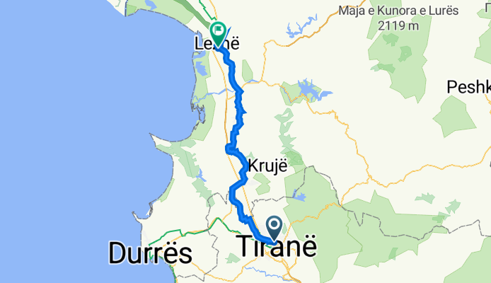 The New Boulevard, Tirana to Rruga Franz Josef Strauss, Lezhë